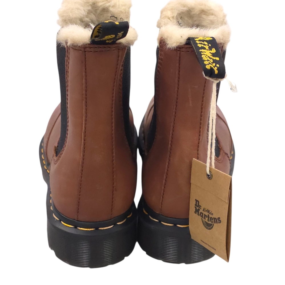 Dr Martens 2976 Leonore Chelsea Boot Womens US 9 Faux Fur Shearling Saddle Tan - Picture 4 of 8